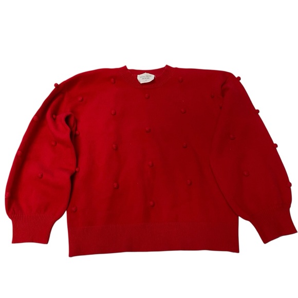 Tuckernuck Hyacinth House Red Pom Pom Melinda Crewneck Sweater - Picture 2 of 8